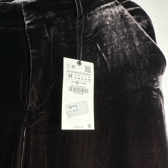 Zara Black Velvet Trousers - Picture 3 of 4